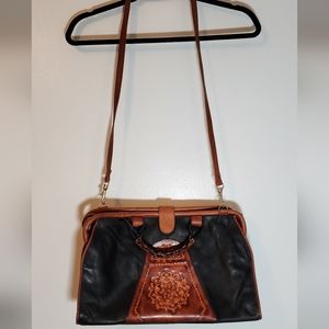 Hand tooled vintage leather Crossbody Bag